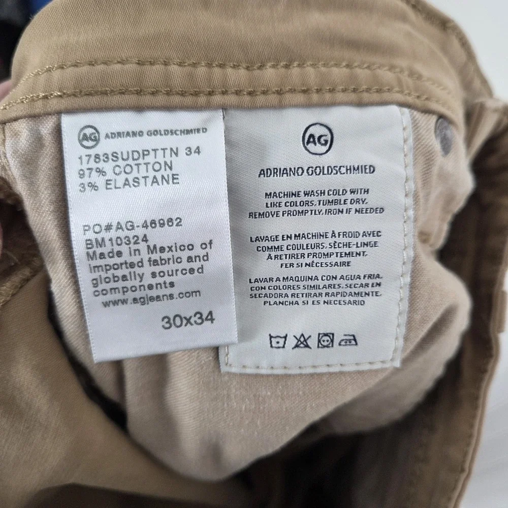 AG Adriano Goldschmied Pants Mens‎ 30 x 34 Tellis Modern Slim Lightweight Chino